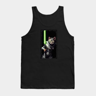 Fun Cat Print ~ AI Art ~ Fantasy Cat ~ Sci-fi Cat ~ Cats with Lightsabers Tank Top